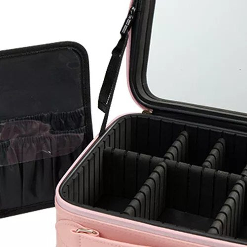 Maletín Organizador de Maquillaje con Espejo Led