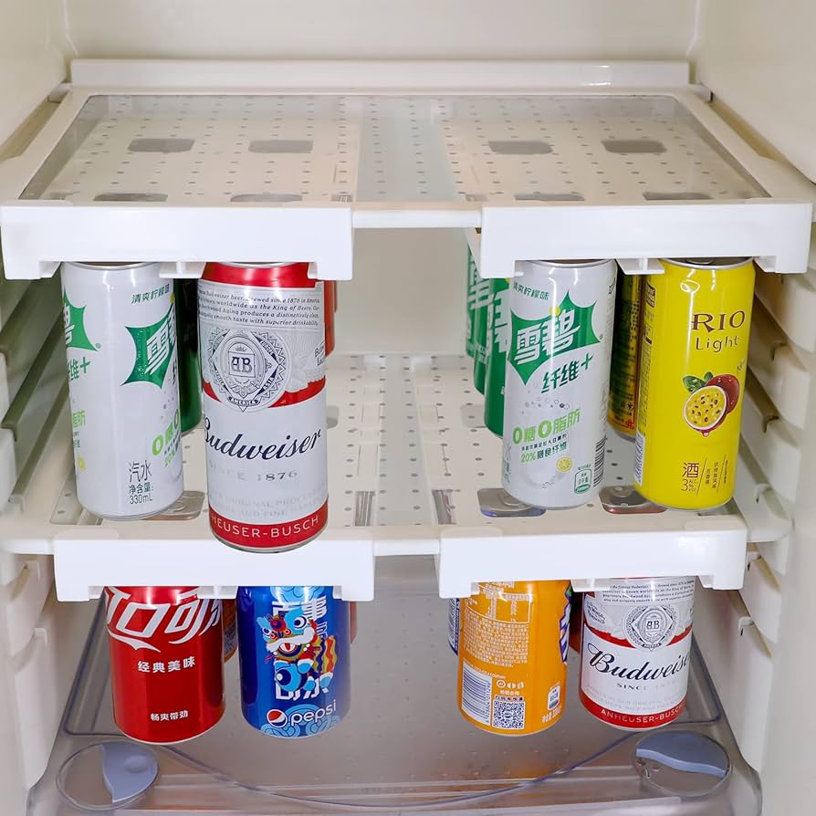 Organizador De Bebidas En Lata Para Nevera Ahorra Espacio Refrigerador