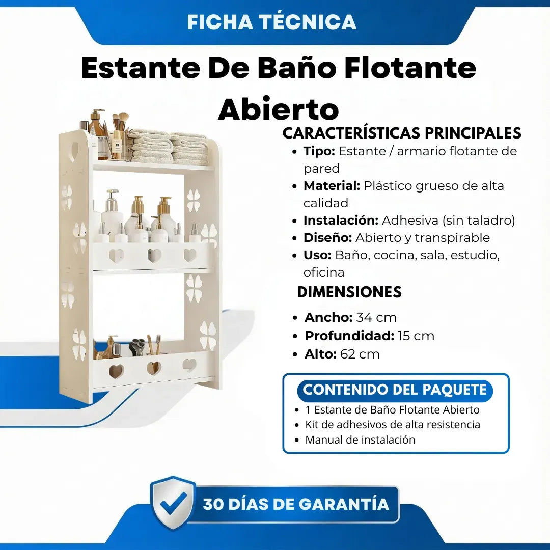 Estante De Baño Flotante Abierto