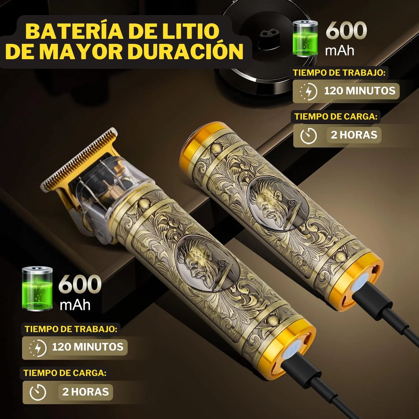 Afeitadora 3 En 1 Recargable Para Pelo, Barba Y Nariz