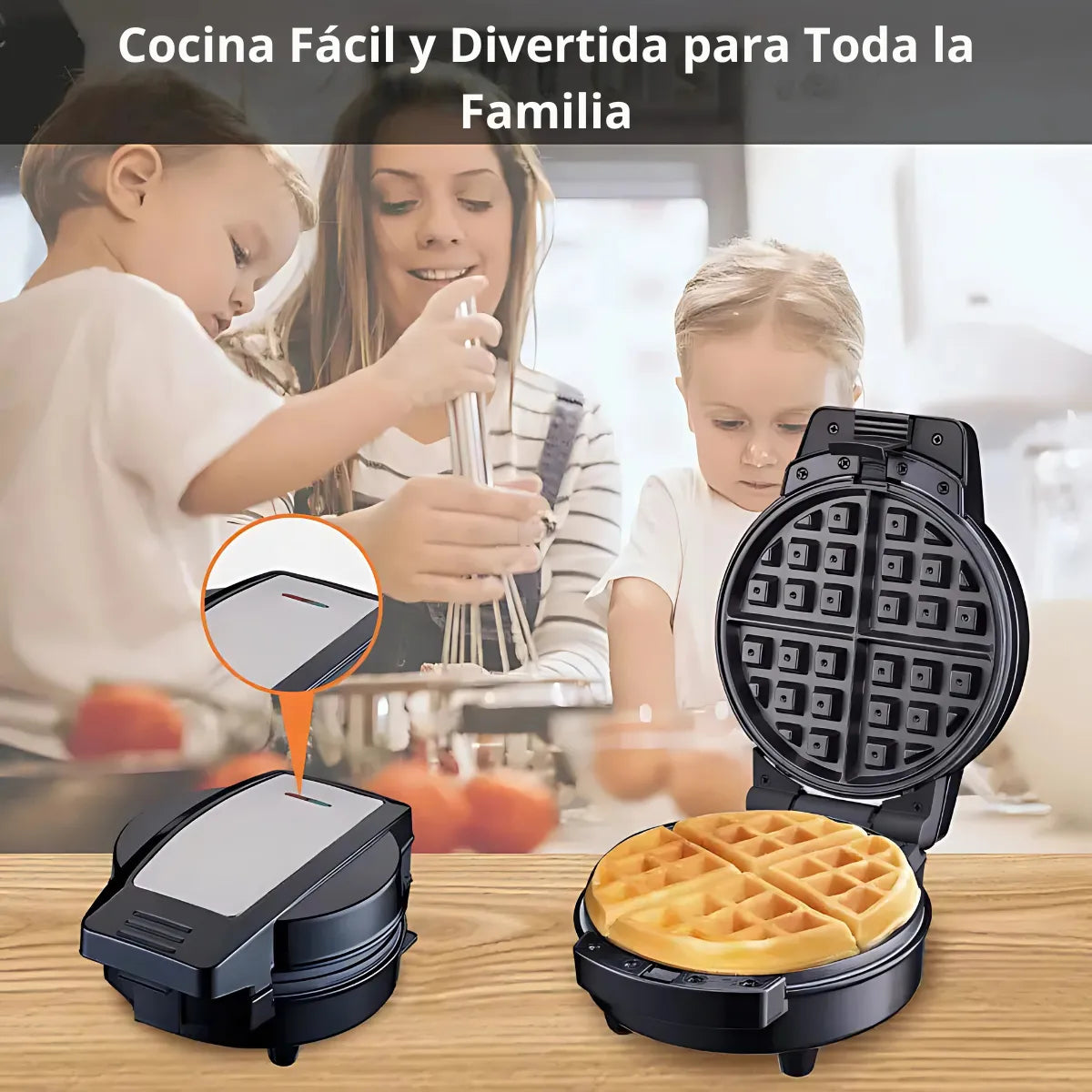 Waflera Sokany 3 en 1 – Hace Waffles, Donas y Pastelillos Antiadherente 600W