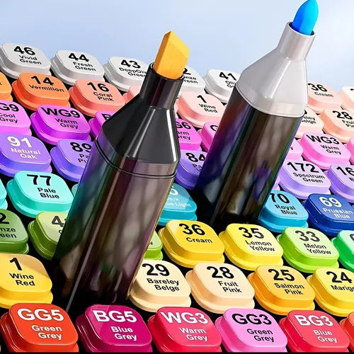 Kit de 80 Marcadores Doble Punta