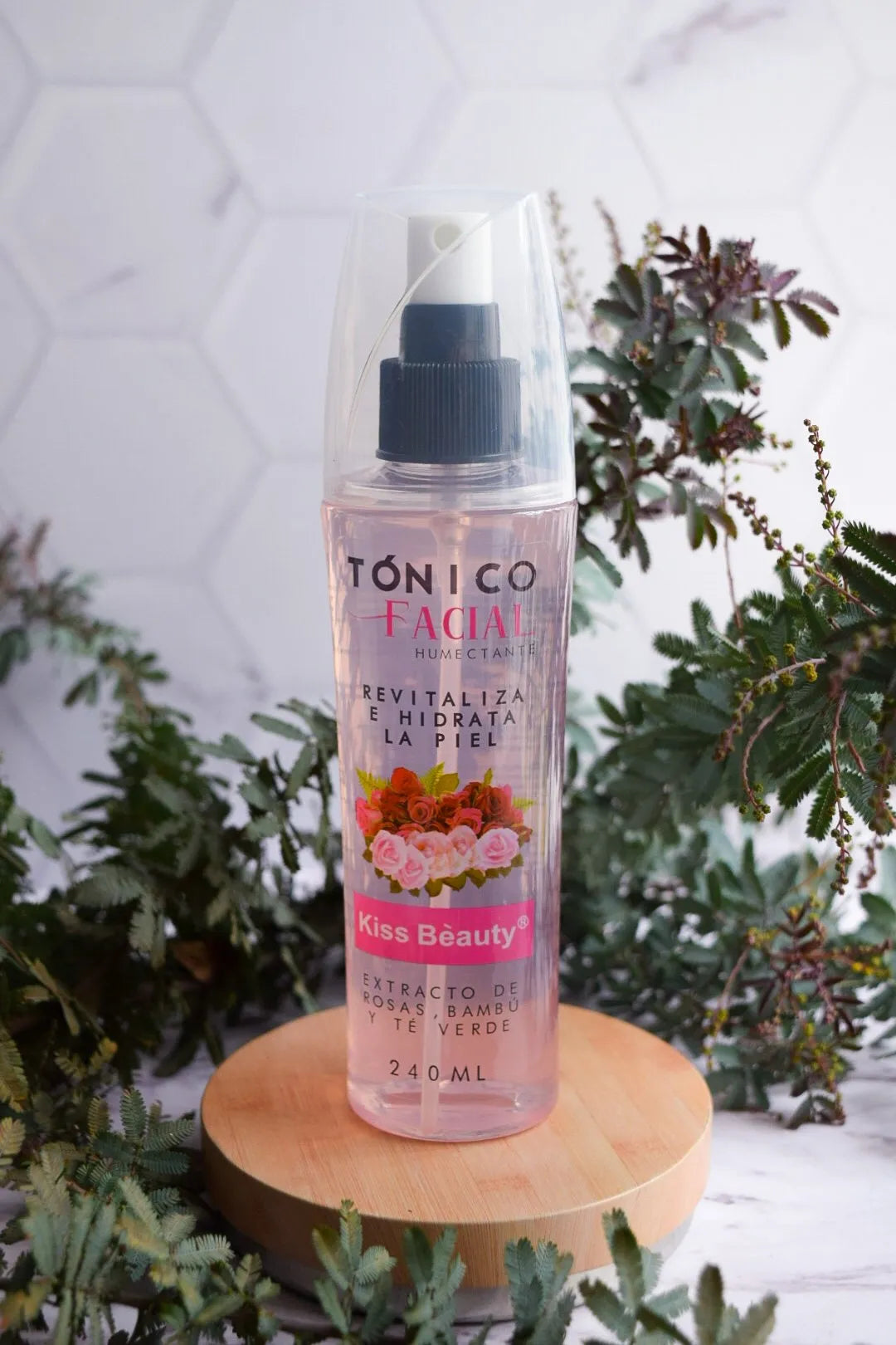 Tónico Facial Rosas, Bambu y Té Verde Kiss Beauty