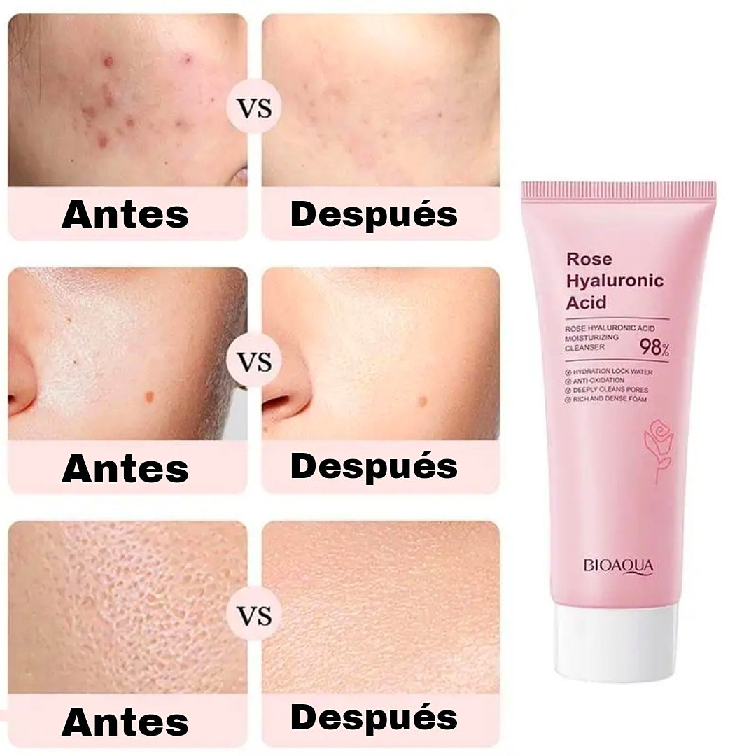 Jabon Facial Rosas y Acido Hialuronico Bioaqua