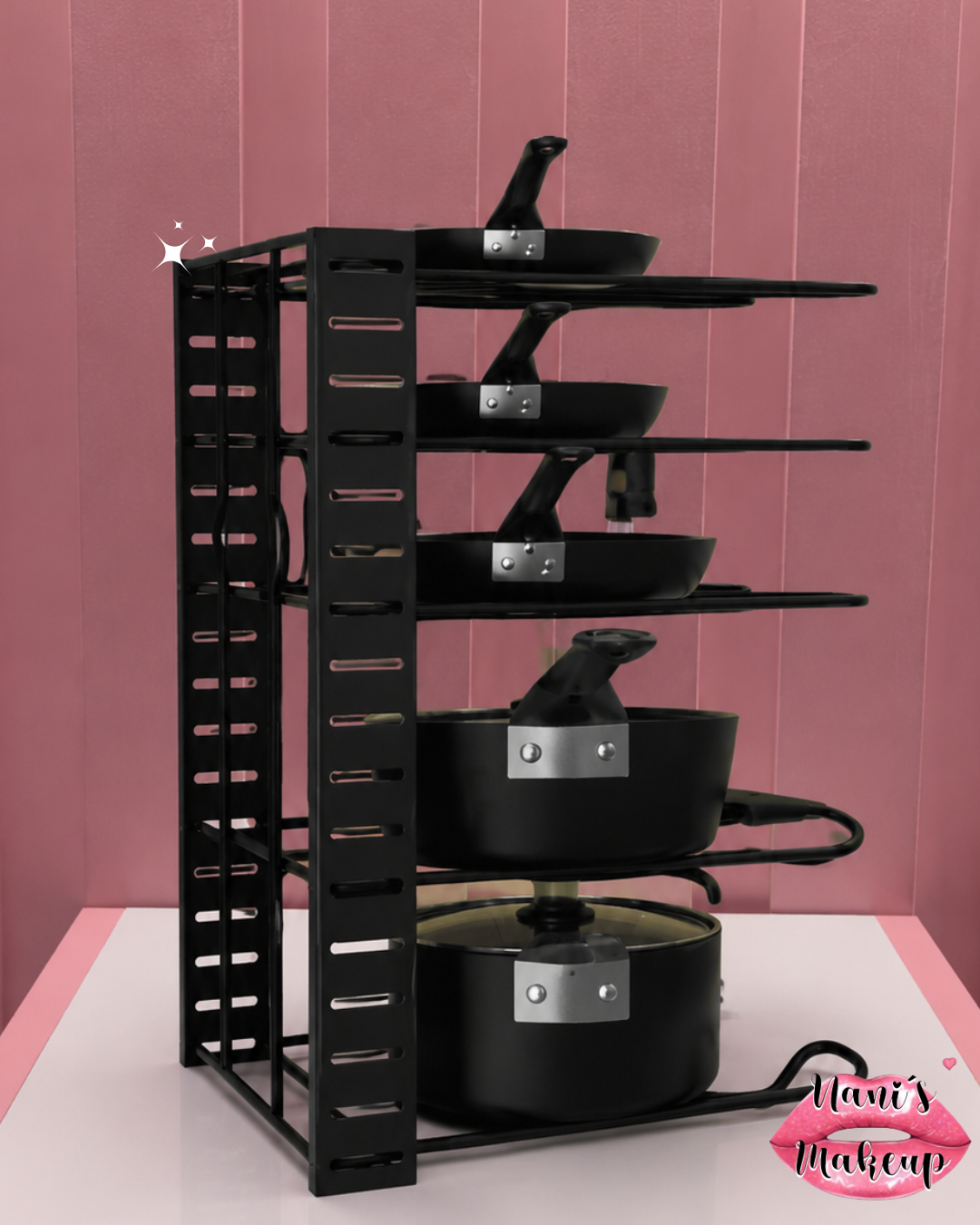 Organizador De Ollas Y Sartenes 8 Niveles Acero Resistente