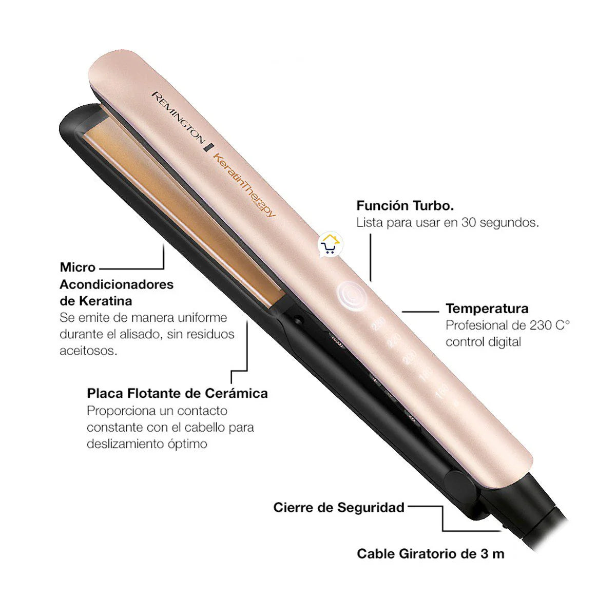 Plancha Alisadora Remington Keratina y Aceite de Argán ORIGINAL