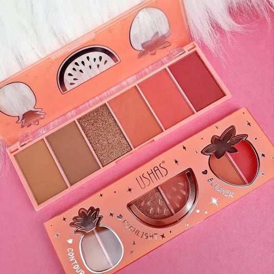 Paleta Ushas con Contornos, Rubores e iluminadores