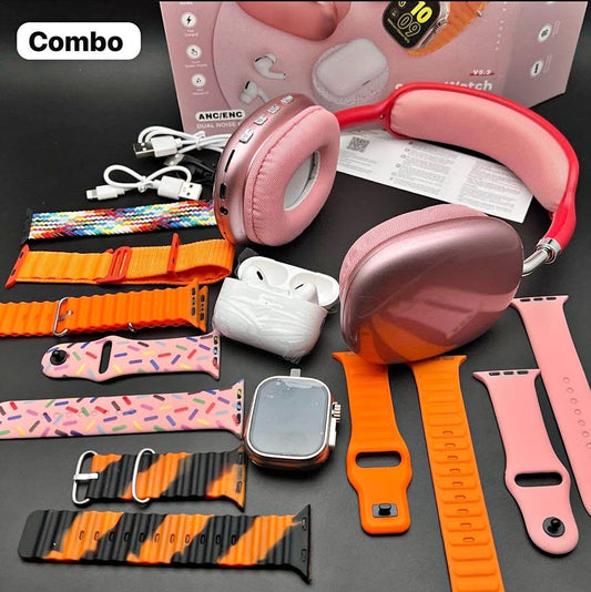 Combo K12 (Smartwatch + Diadema +Earbuds + 7 correas)