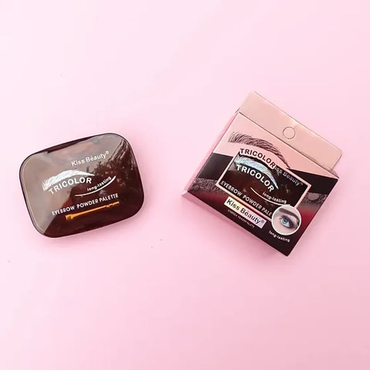 Sombras para cejas tricolor Kiss Beauty