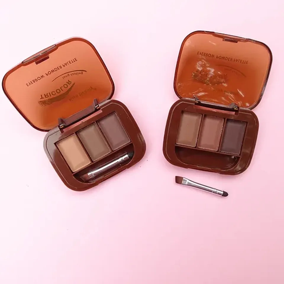 Sombras para cejas tricolor Kiss Beauty