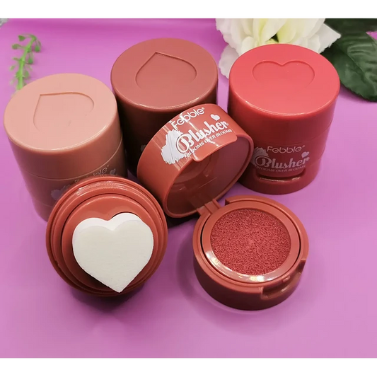 Rubor Liquido Blush Con Esponja Forma Corazon Feeble