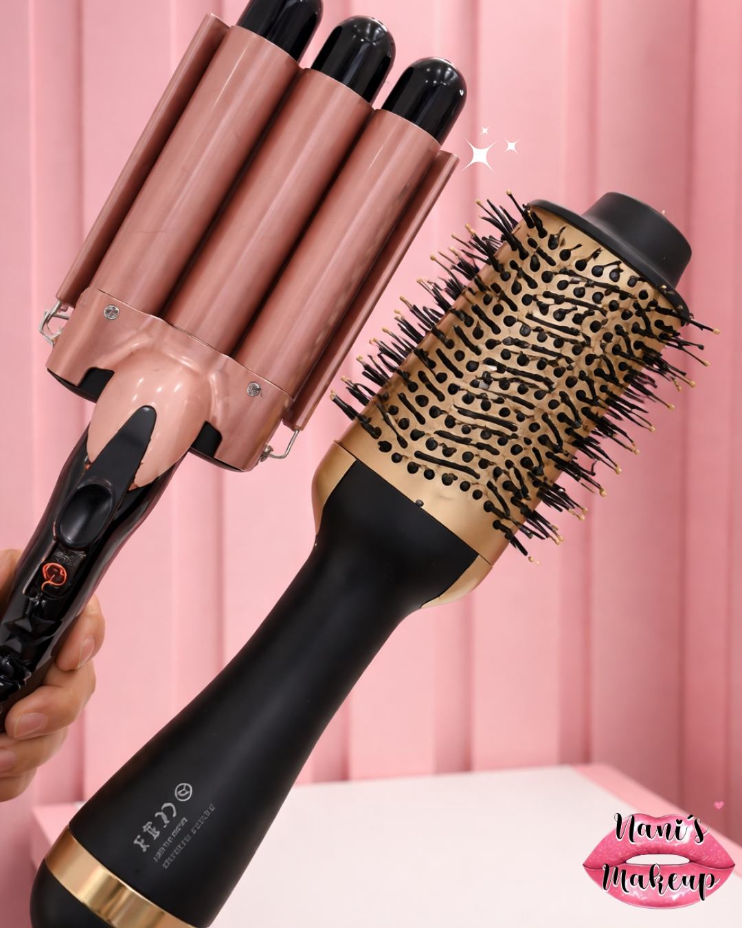 Combo Keratina Cepillo Secador + Rizadora Ondas de Sirena