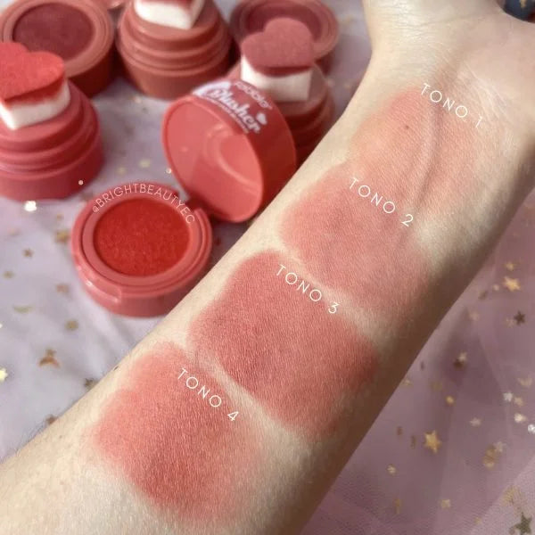 Rubor Liquido Blush Con Esponja Forma Corazon Feeble