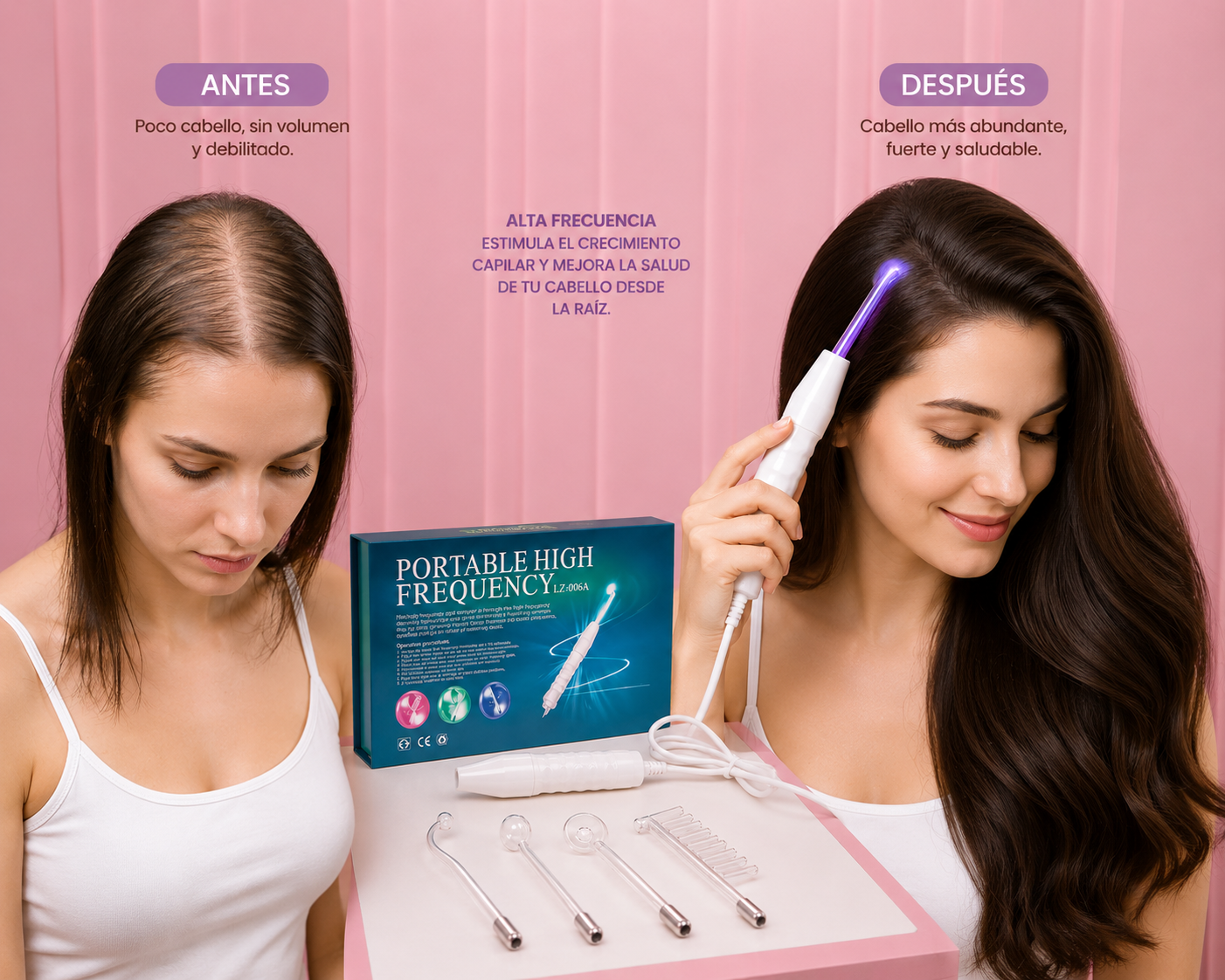 Masajeador Alta Frecuencia Capilar, Facial y Corporal