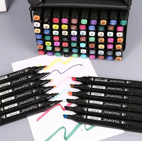 Kit de 120 Marcadores Doble Punta