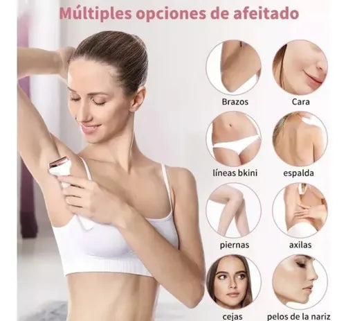 Depiladora Rasuradora 4 En 1 Lady Shaver Facial Corporal Usb