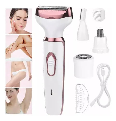 Depiladora Rasuradora 4 En 1 Lady Shaver Facial Corporal Usb