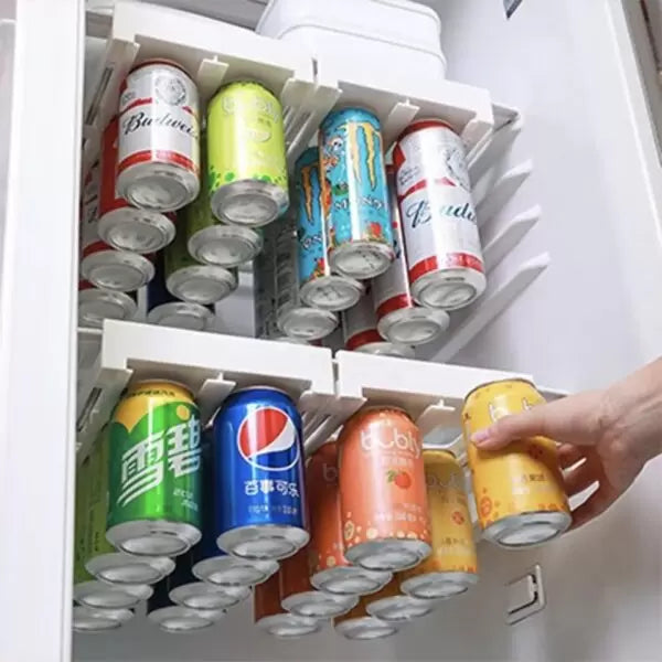Organizador De Bebidas En Lata Para Nevera Ahorra Espacio Refrigerador