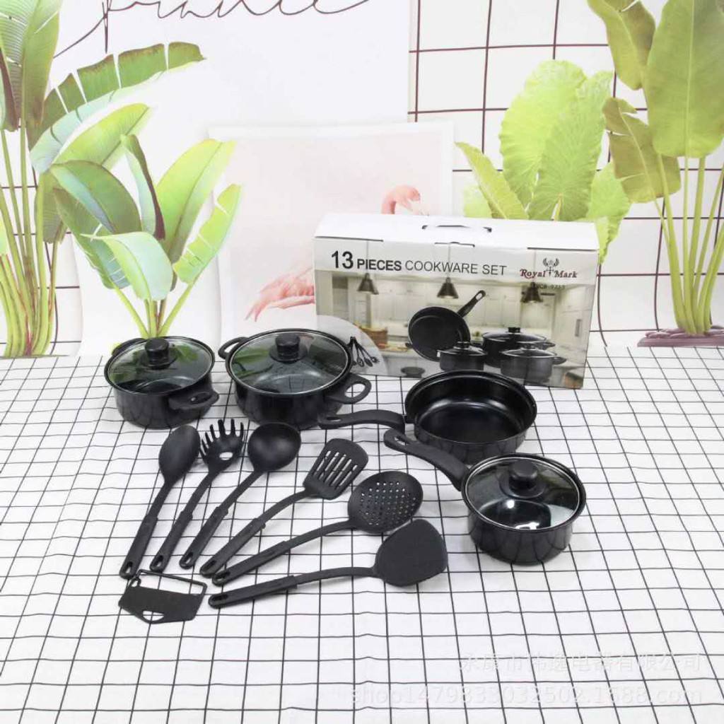 Jugo de Ollas Antiadherente Set x 13 piezas Negro