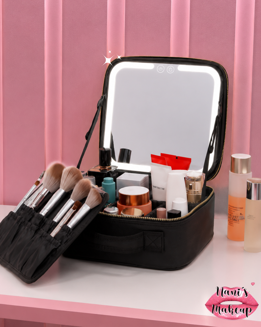 Maletín Organizador de Maquillaje con Espejo Led