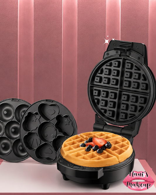 Waflera Sokany 3 en 1 – Hace Waffles, Donas y Pastelillos Antiadherente 600W