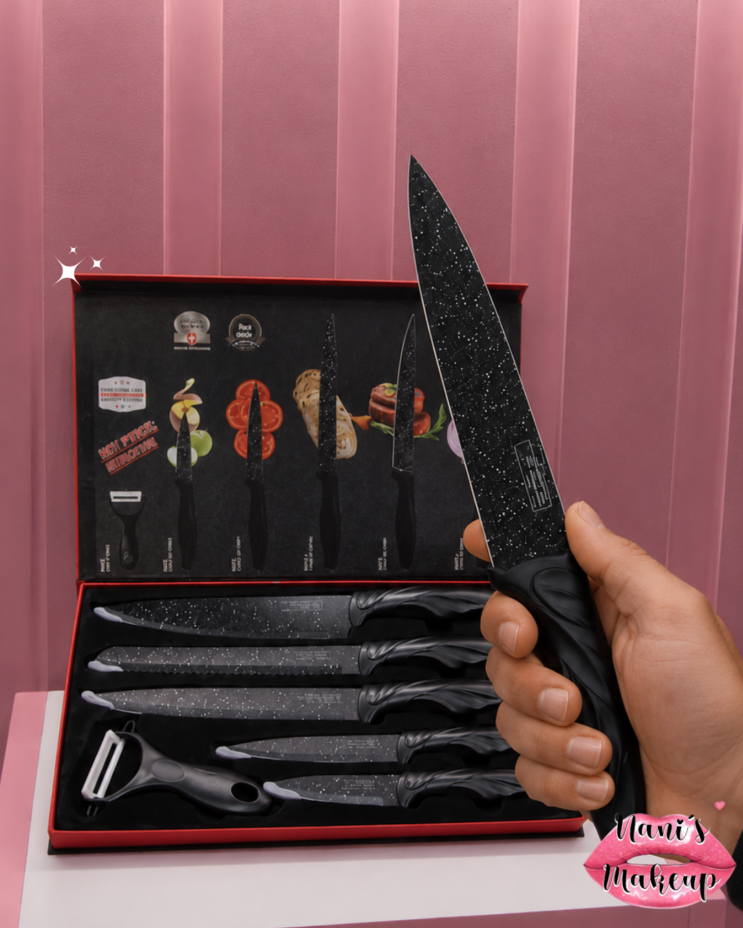 Set De Cuchillos X6 Negros