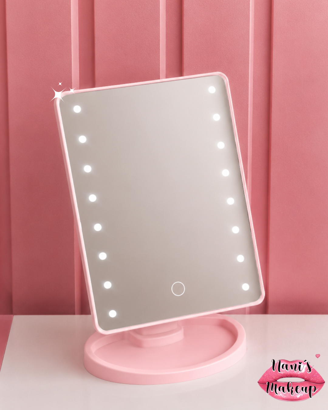 Espejo De Tocador Rotativo 360° Con Luces LED