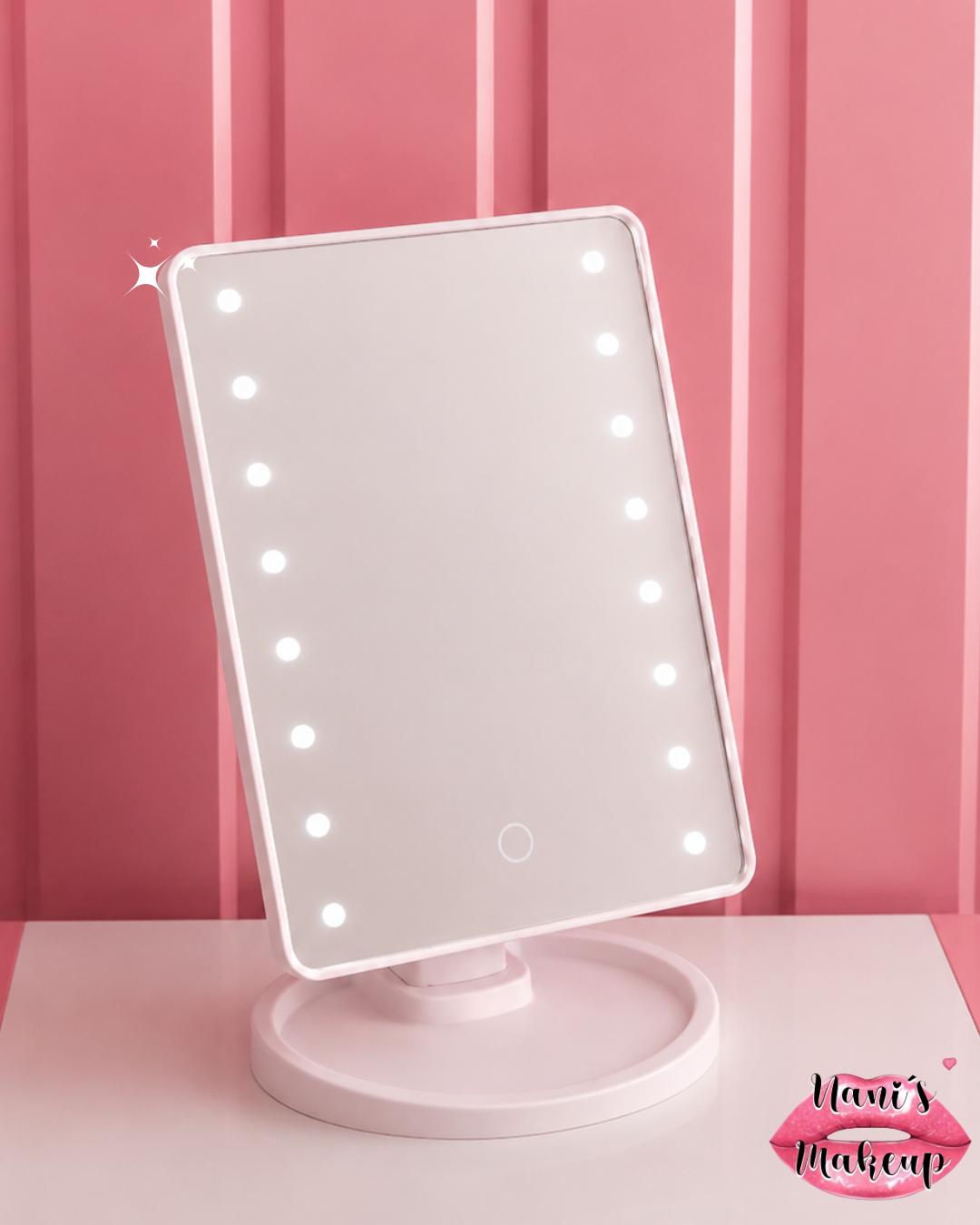 Espejo De Tocador Rotativo 360° Con Luces LED