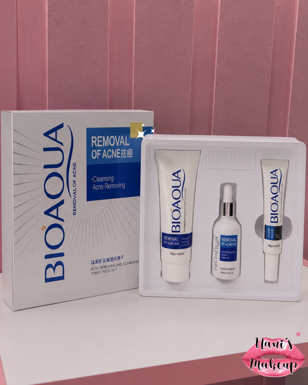Kit Antiacné Bioaqua – Sérum Facial + Tratamiento Antiacné + Jabón Facial