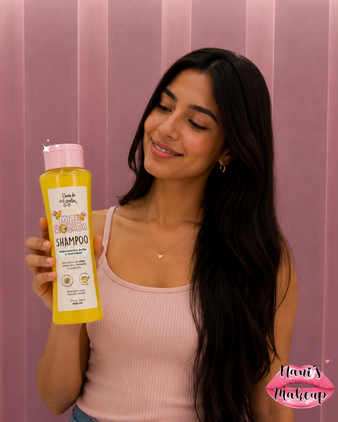 Shampoo Capilar Miel Rosado – Lluvia de Estrellas