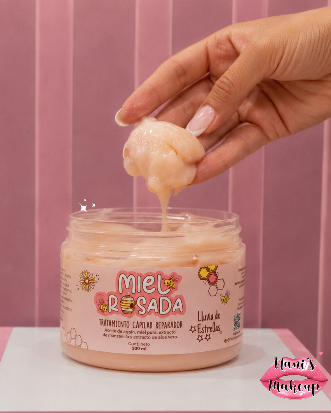 Mascarilla Capilar Miel Rosado – Lluvia de Estrellas