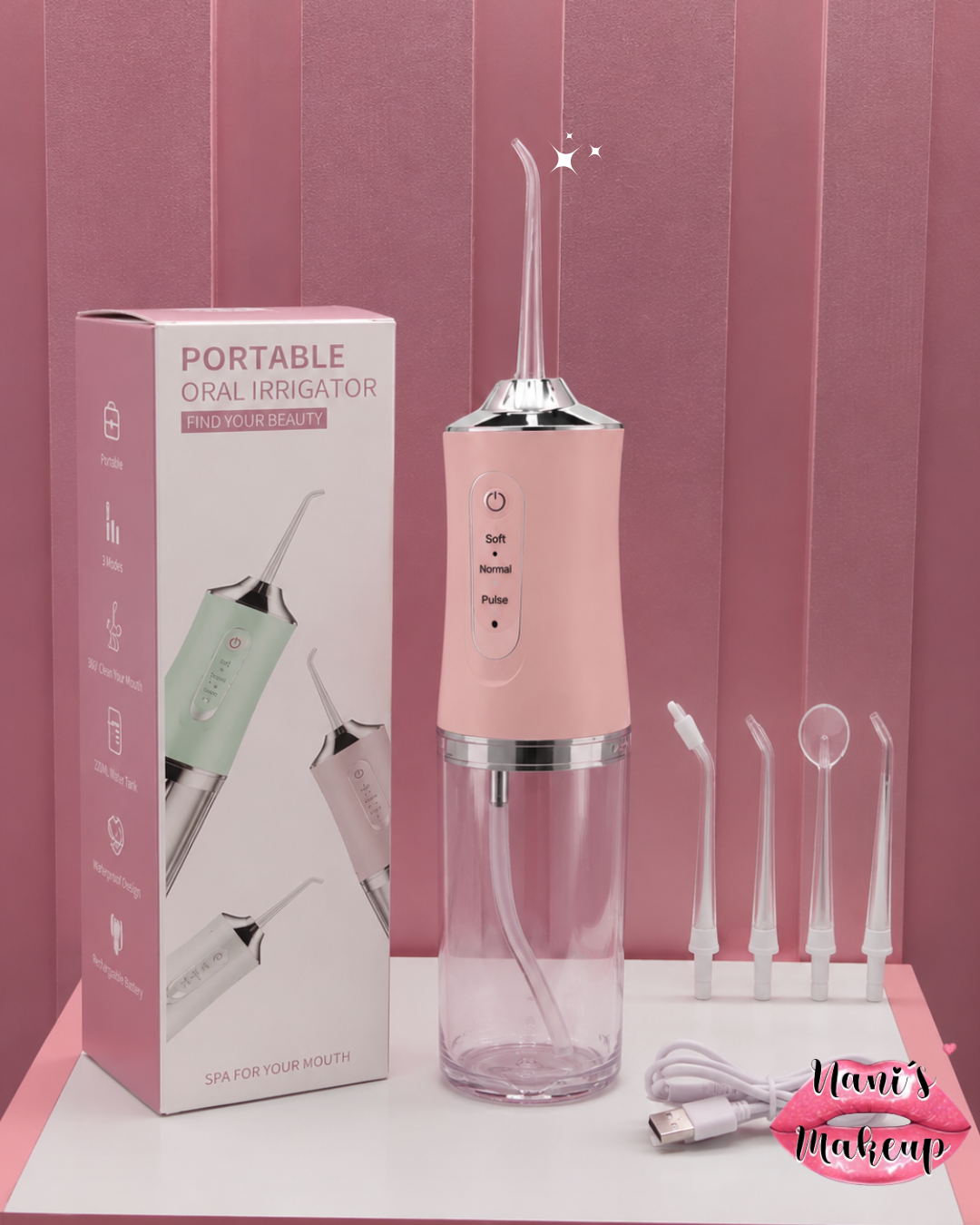 Irrigador Oral Portátil Recargable – Limpieza Profunda y Encías Saludables