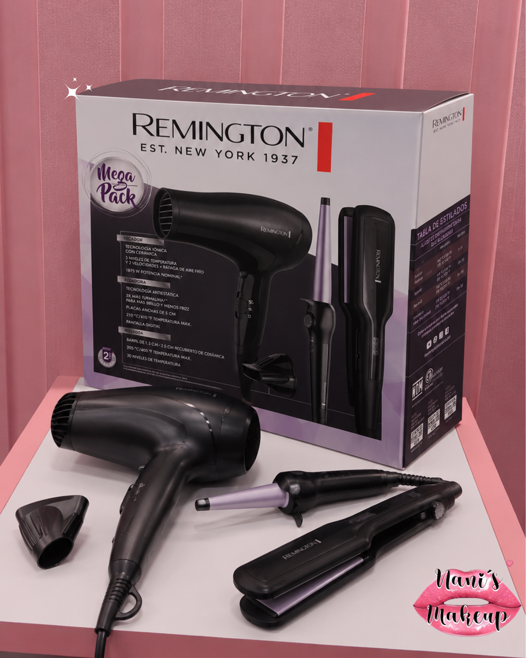 Mega Pack Remington Original – Secador + Plancha + Rizadora Cónica