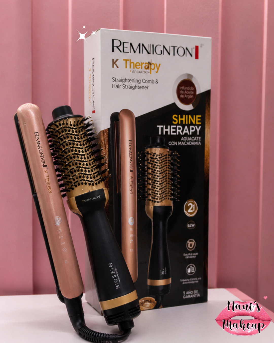 Combo Keratina – Plancha + Cepillo Secador ! Alisa, Seca y Cuida tu Cabello