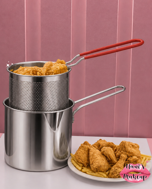 Olla Freidora de Aceite con Canasta de Acero Inoxidable