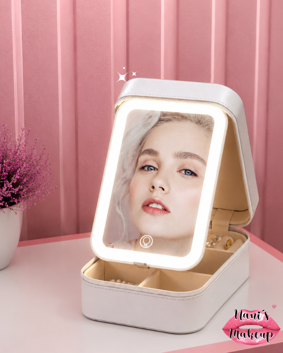 Espejo LED Porta Maquillaje Vanity BOX
