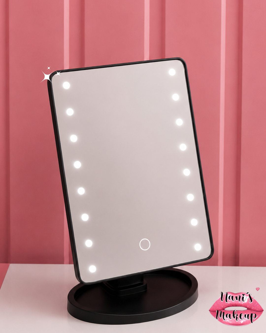 Espejo De Tocador Rotativo 360° Con Luces LED