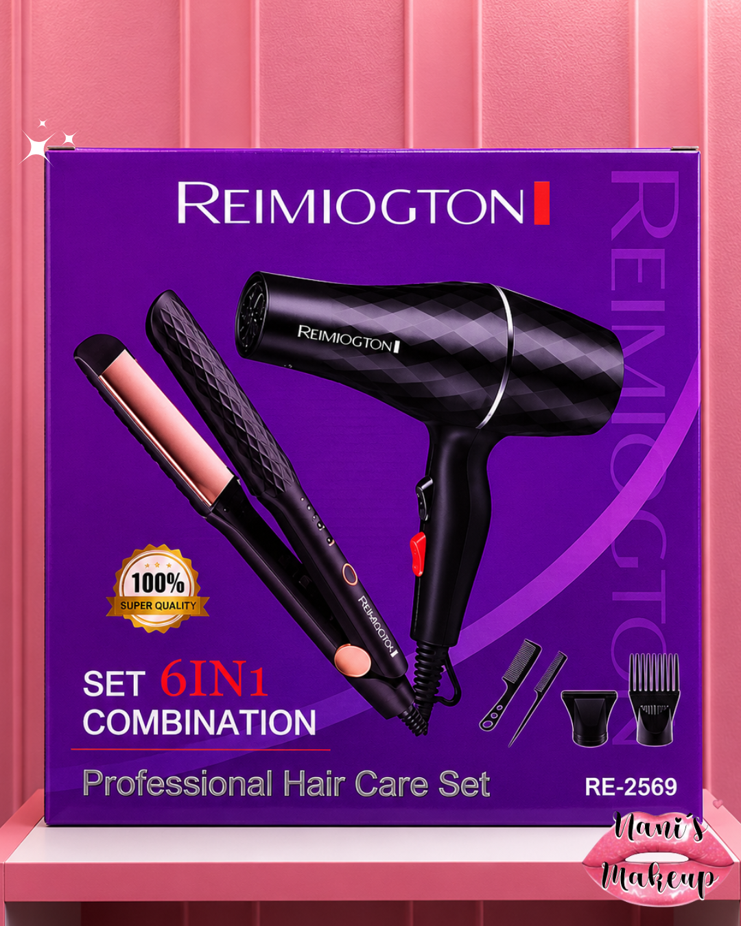 Combo Secador + Plancha Profesional 6 en 1 RE:2569
