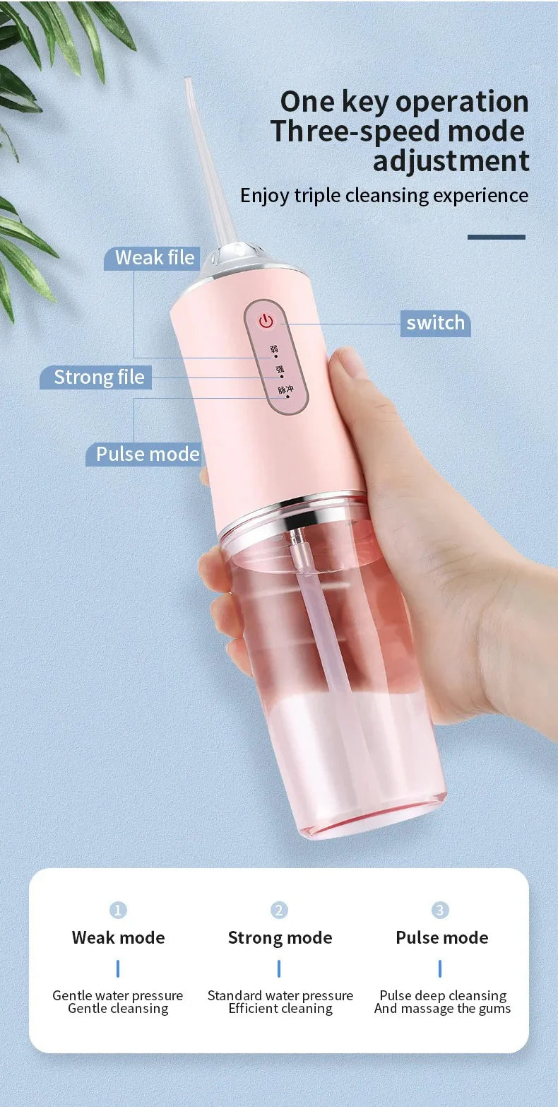 Irrigador Oral Portátil Recargable – Limpieza Profunda y Encías Saludables