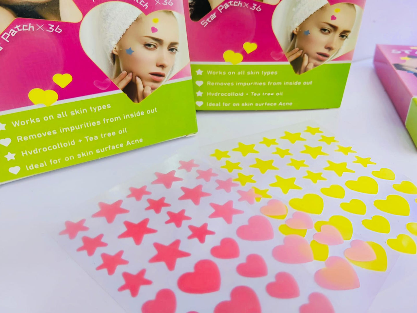 Parches Antiacné Star + Heart Hanel