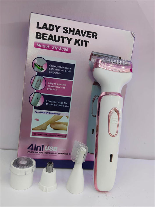 Depiladora Rasuradora 4 En 1 Lady Shaver Facial Corporal Usb