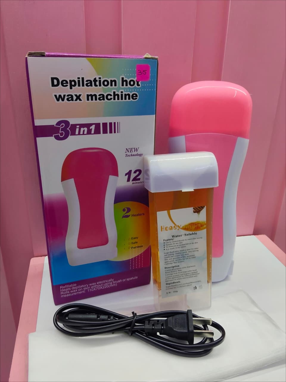 Kit De Cera Depilatoria Roll On 3 En 1