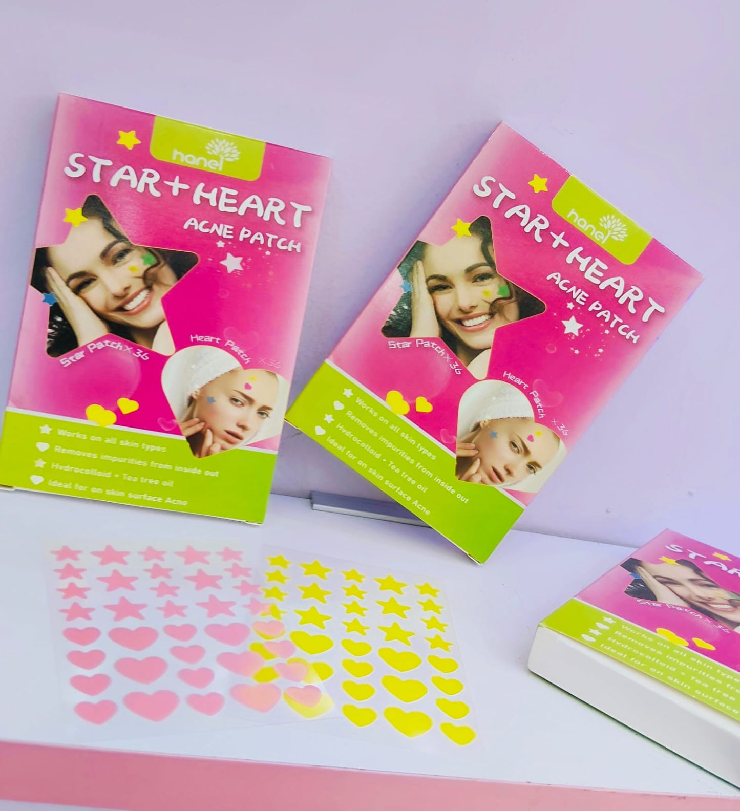 Parches Antiacné Star + Heart Hanel