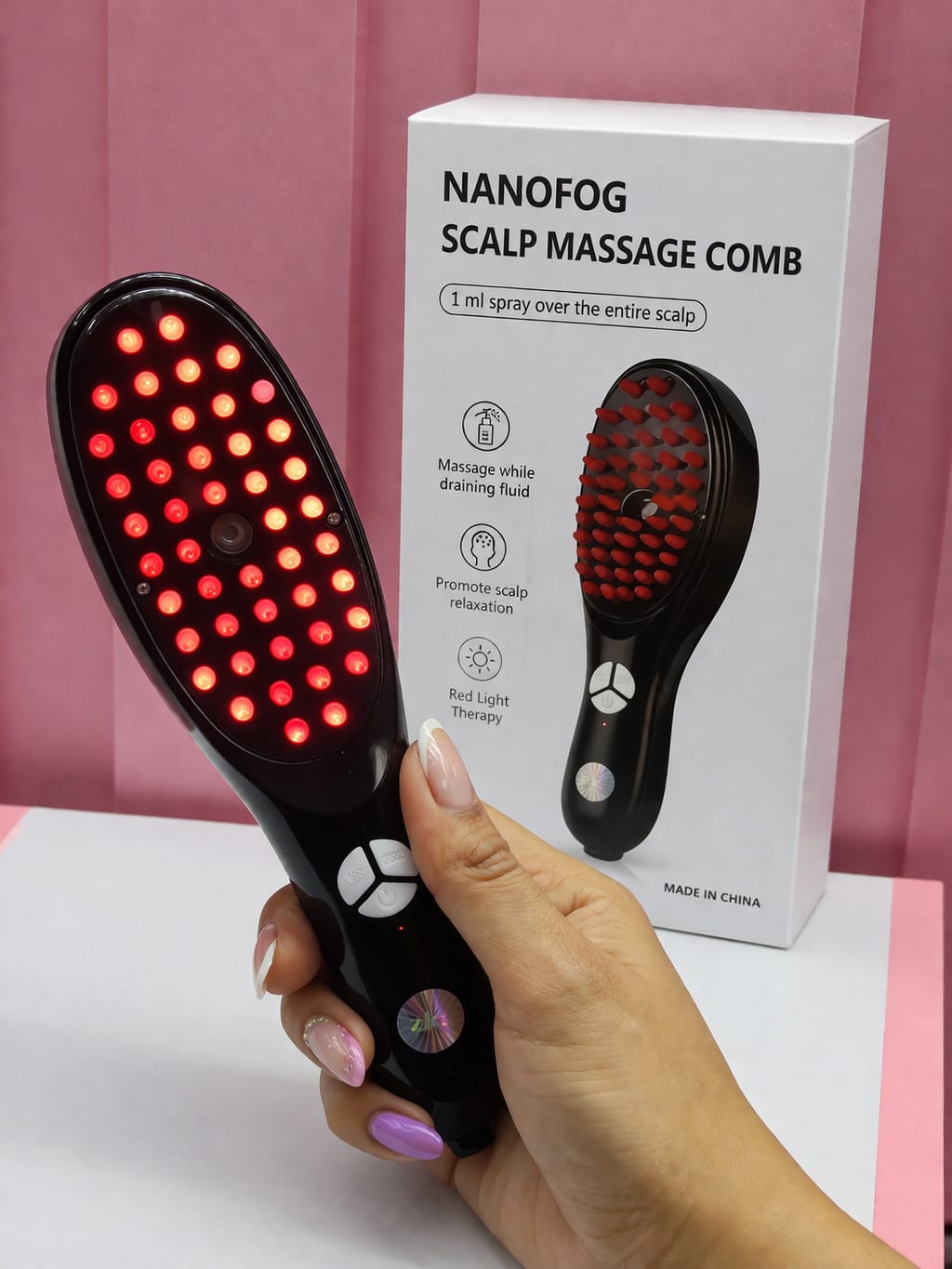 Cepillo de Terapia Capilar con Luz Infrarroja