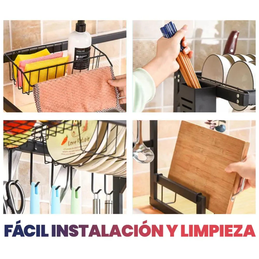 Escurridor De Loza Organizador Platos Utensilios Cocina 65Cm