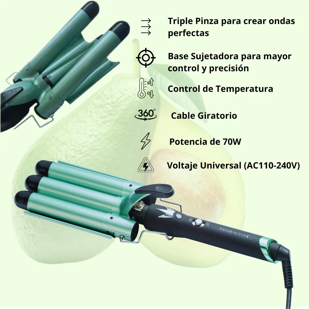 Combo Aguacate (Cepillo Secador + Pinza Ondas de Sirena)