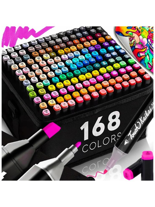 Kit de 168 Marcadores Doble Punta