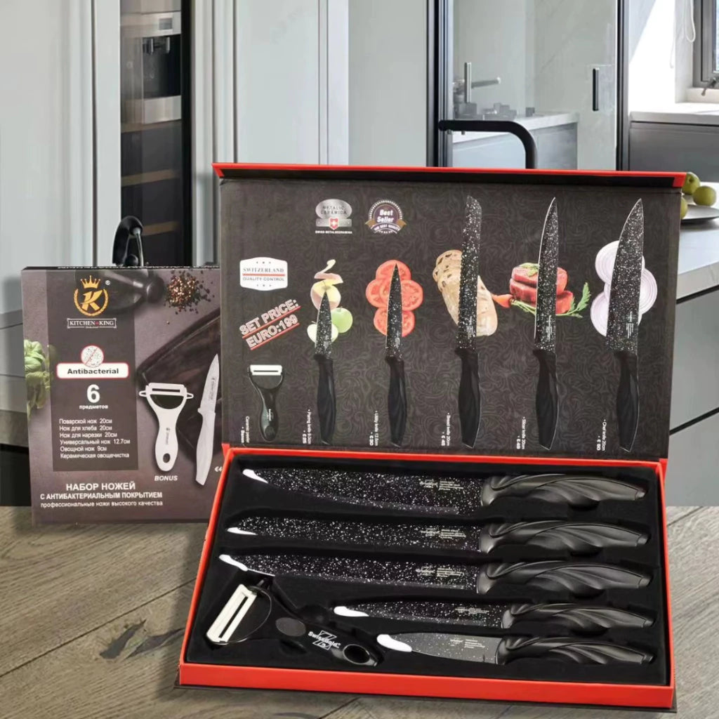 Set De Cuchillos X6 Negros