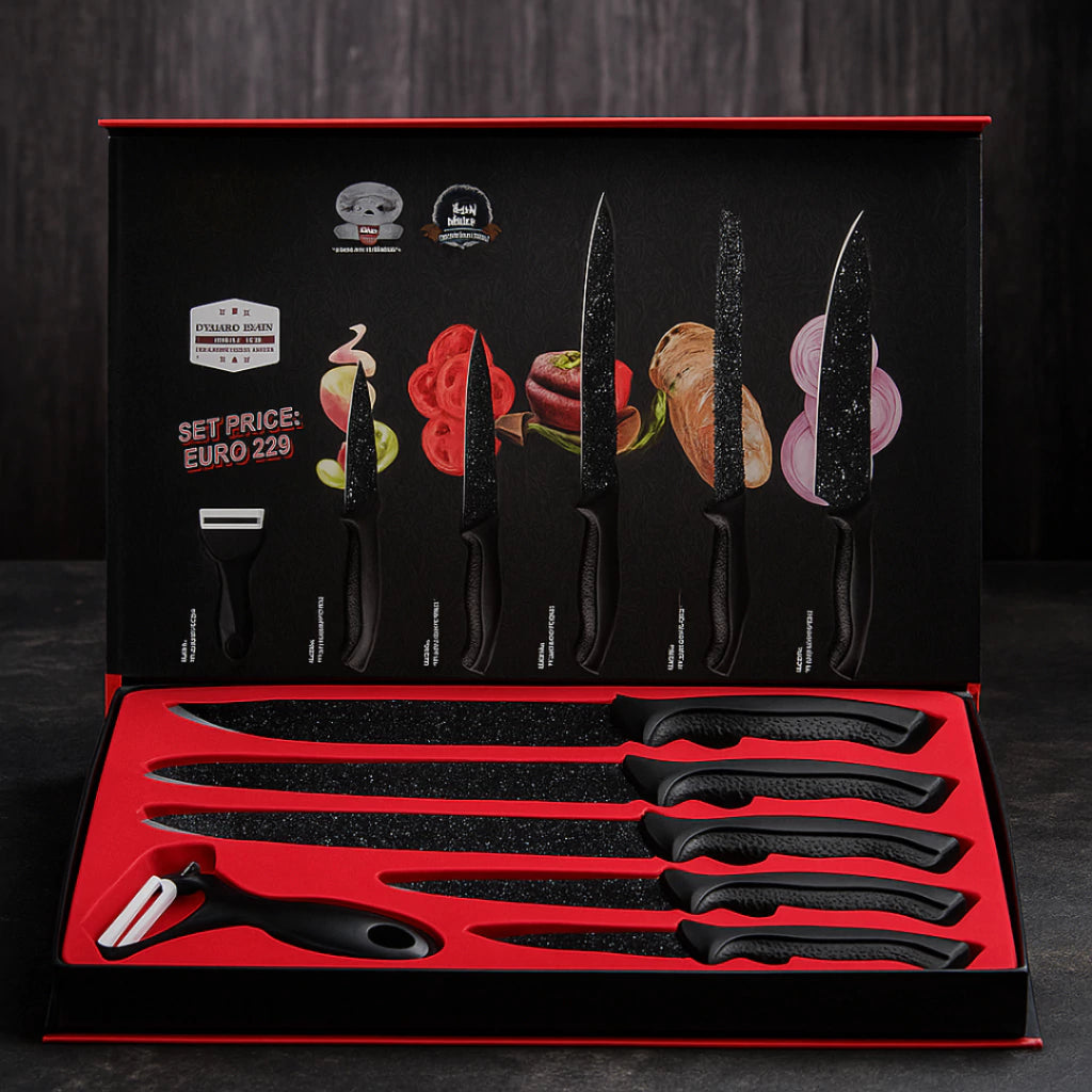 Set De Cuchillos X6 Negros