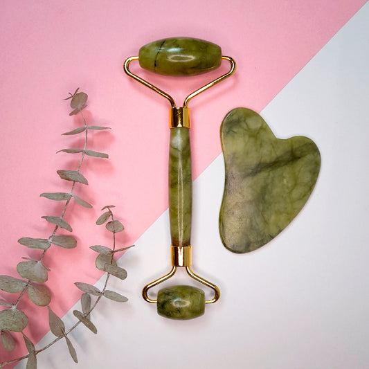 Set de Rodillo + Gua Sha de Jade